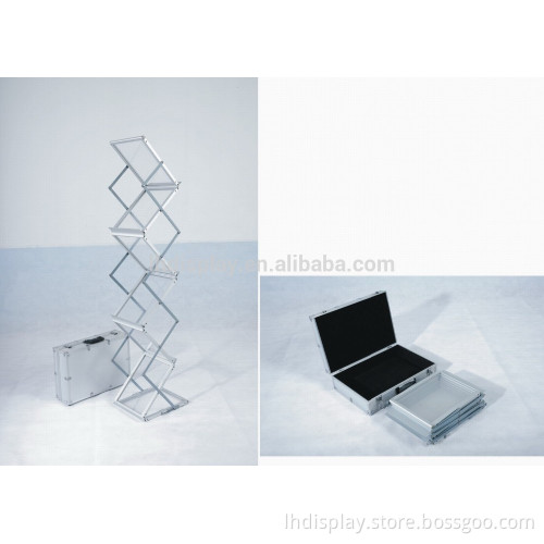 Aluminium Catalogue shelf with aluminium case